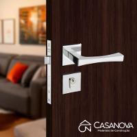 Fechadura Vivaldi Cromada Roseta Quadrada 40mm Pado Externa