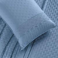 Kit Cobre Leito Colcha Nobre Queen 3 Peças Micropercal 200 Fios Matelado - Azul Serenity - 2