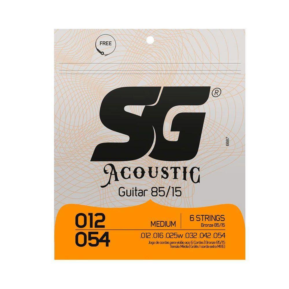 Encordoamento Sg P/ Violão Aço Bronze 85/15 Medium 12/54 - Ec0467 - 1