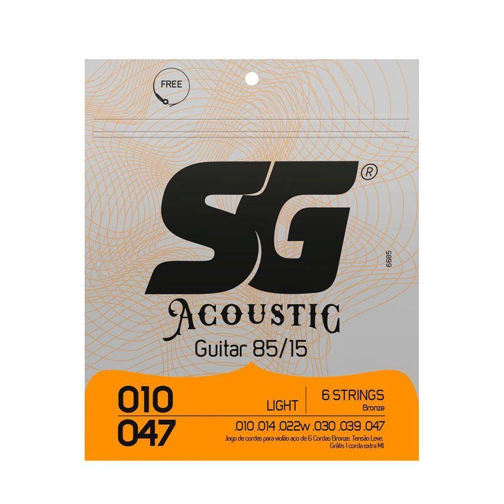 Encordoamento Sg P/ Violão Aço Bronze 85/15 Light 10/47 - Ec0465 - 1
