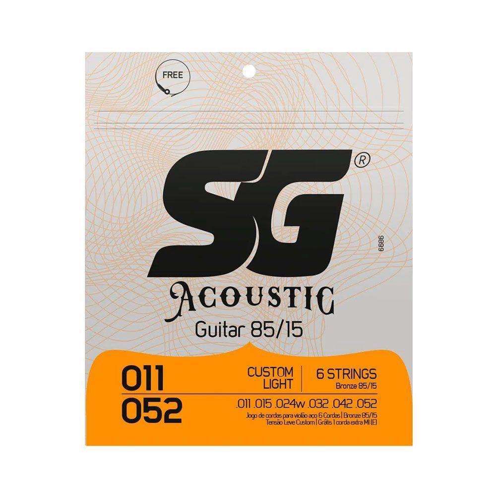 Encordoamento Sg P/ Violão Aço Bronze 85/15 Custom Light 11/52 - Ec0466 - 1