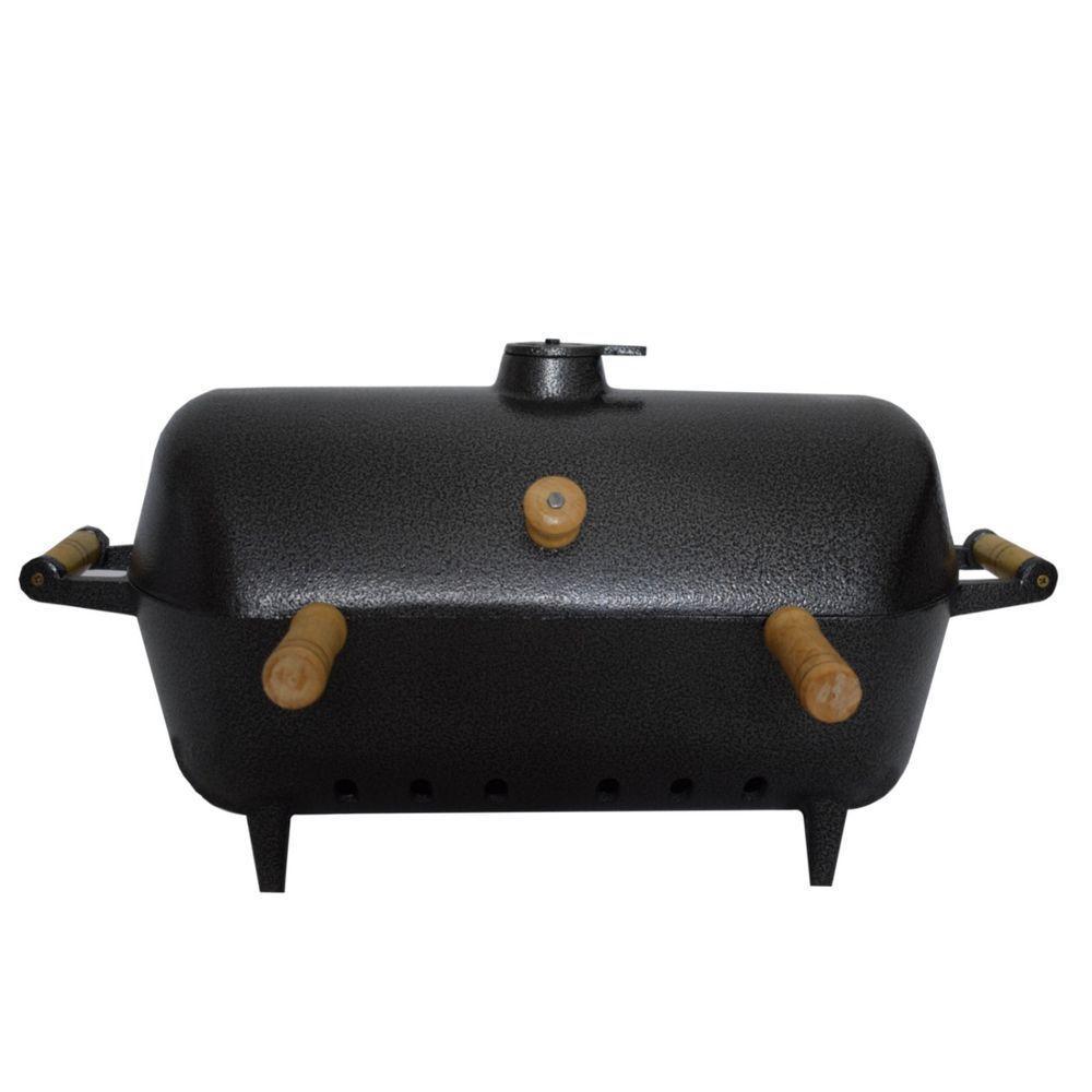 Churrasqueira Alumínio Fundido Grosso Craqueada A Bafo Preta - 2