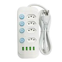 Filtro De Linha Com Usb 2.1a Extensao 4 Tomadas B-max 2m - 5