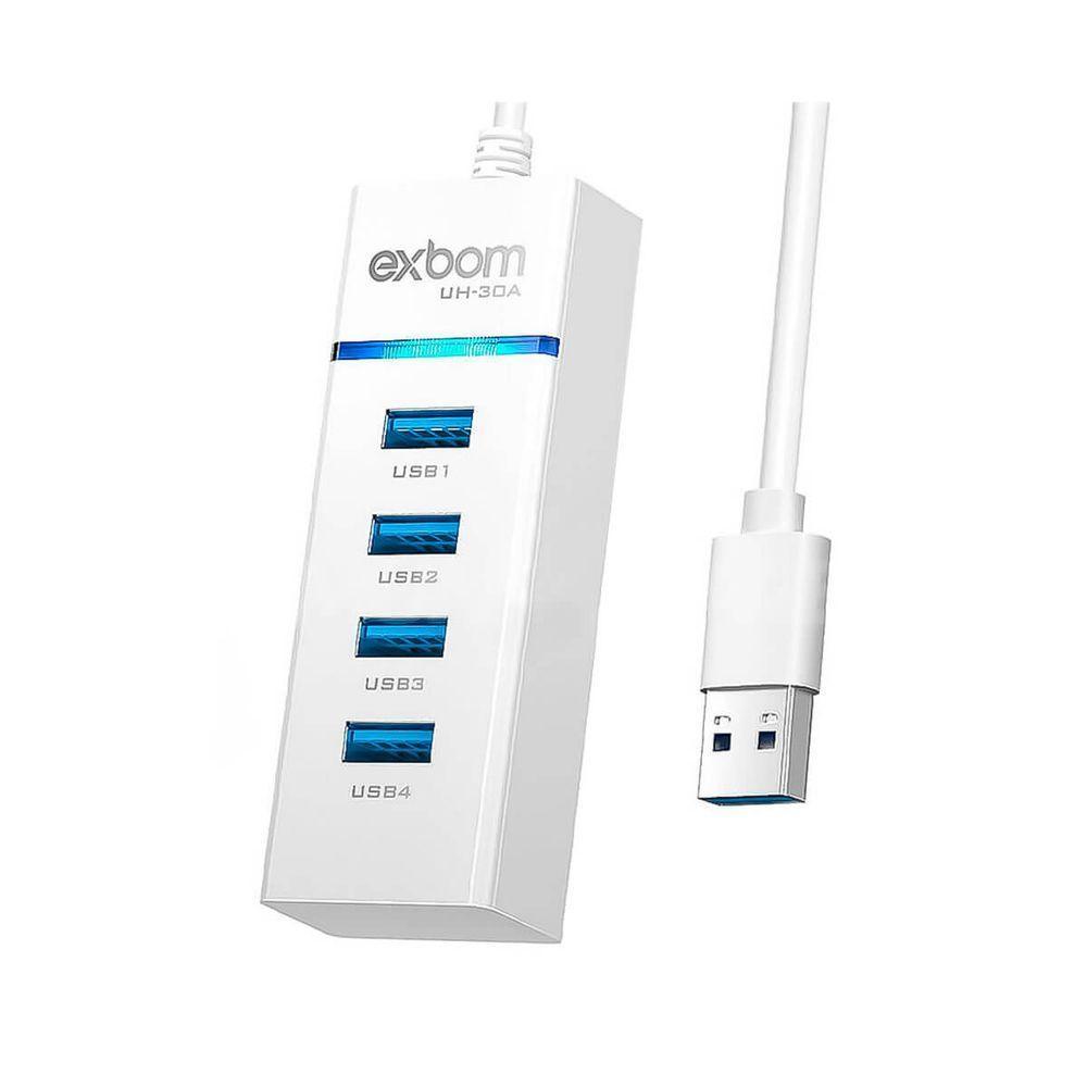 Hub Cabo Usb 3.0 High Speed Hd Extensor 4 Portas Branco - 2