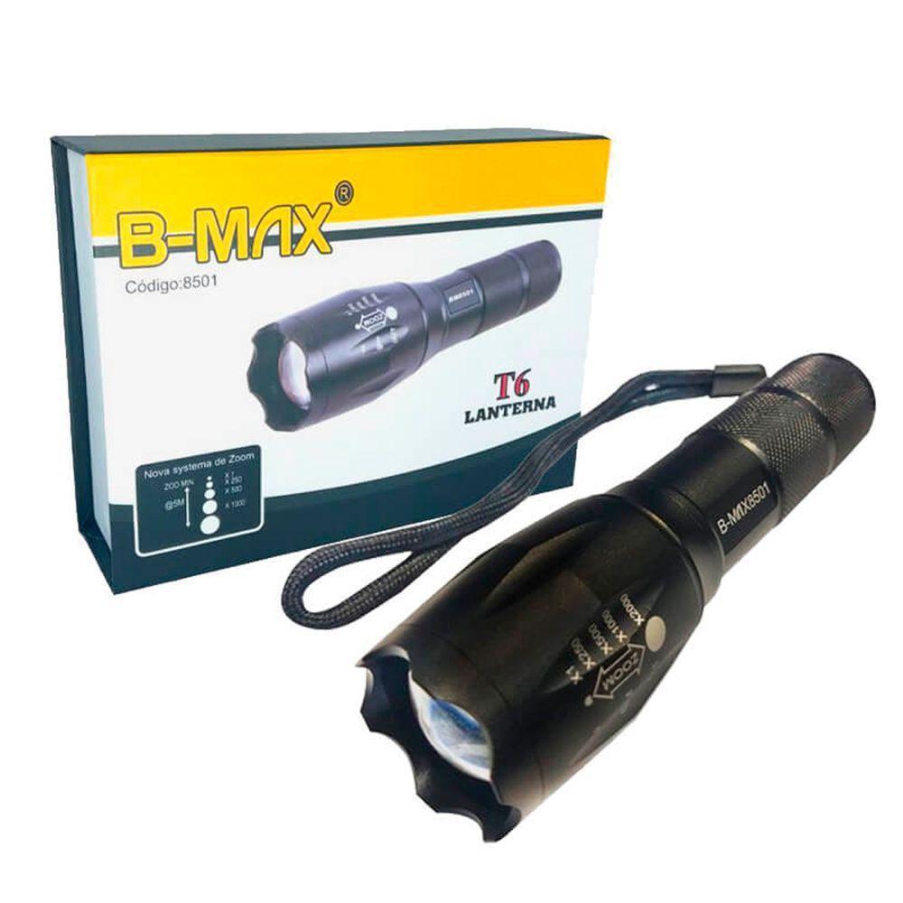 Lanterna Tática T6 Super Led Bmax Zoom Foco 2000x 3 Modos - 1