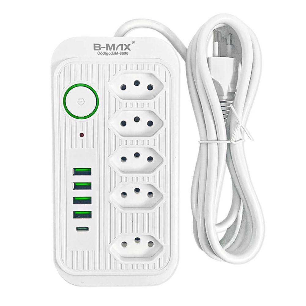 Filtro De Linha Com 5 Usb 2.1a Extensão 5 Tomadas - 3