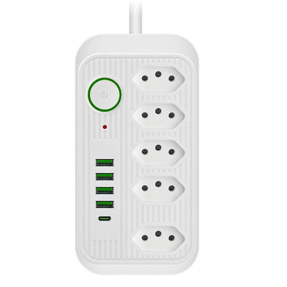 Filtro De Linha Com 5 Usb 2.1a Extensão 5 Tomadas - 8