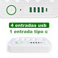Filtro De Linha Com 5 Usb 2.1a Extensão 5 Tomadas - 5