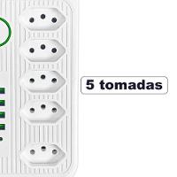 Filtro De Linha Com 5 Usb 2.1a Extensão 5 Tomadas - 9