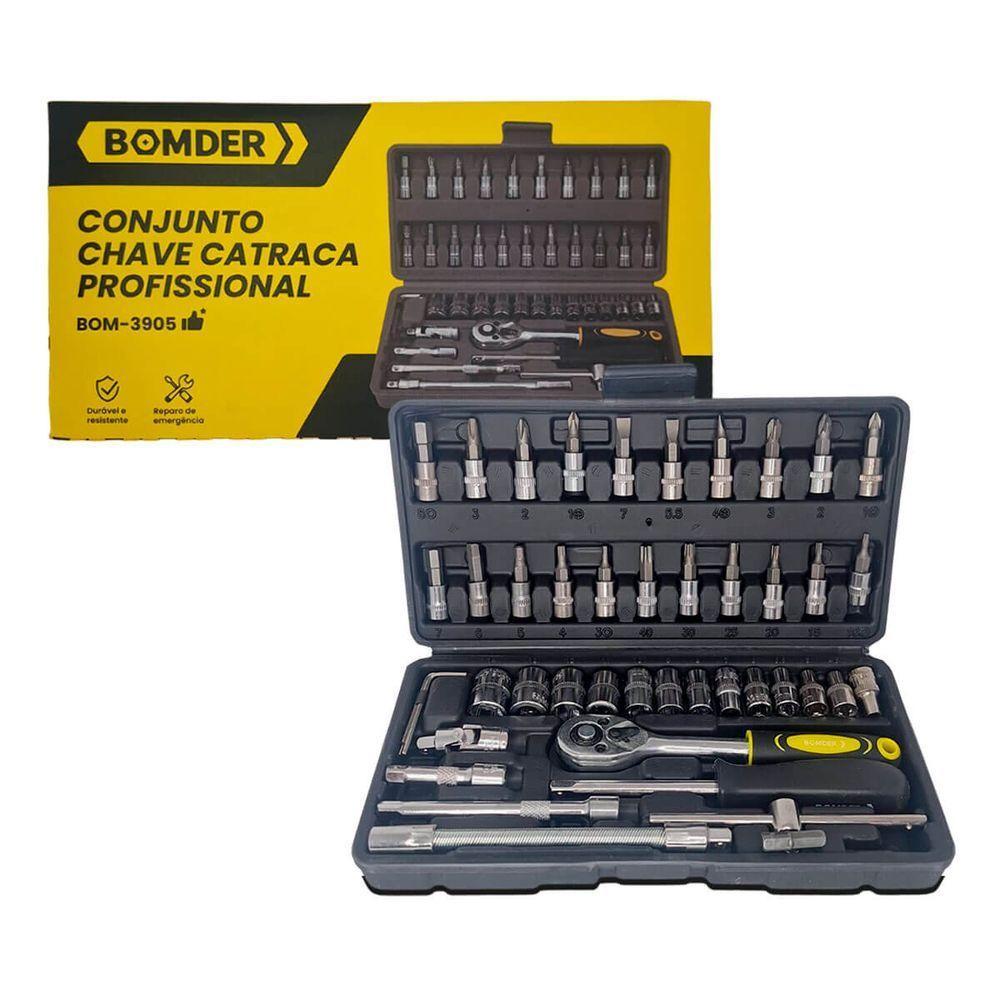 Kit Chave Canhão Catraca 46 Peça  Alta Qualidade - 1