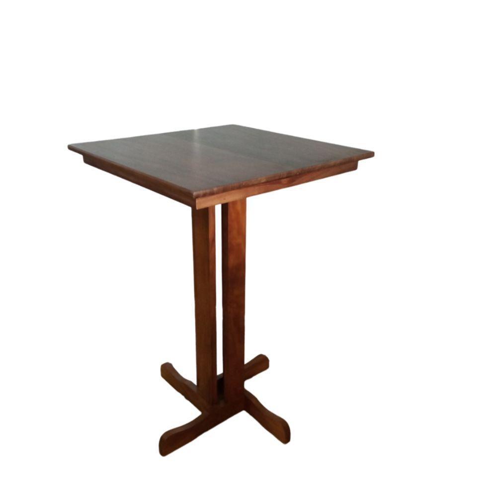 Mesa Bistrô Quadrada Em Madeira Maciça - 1