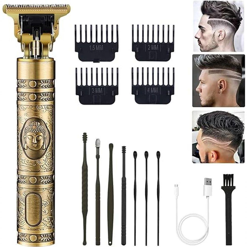 Maquina Cabelo Barba Profissional Dourada Dragão Recarregvel - 5