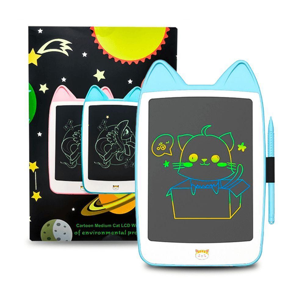 Lousa Mágica Lcd Tablet Infantil Gatinho 8 Polegadas Azul - 3