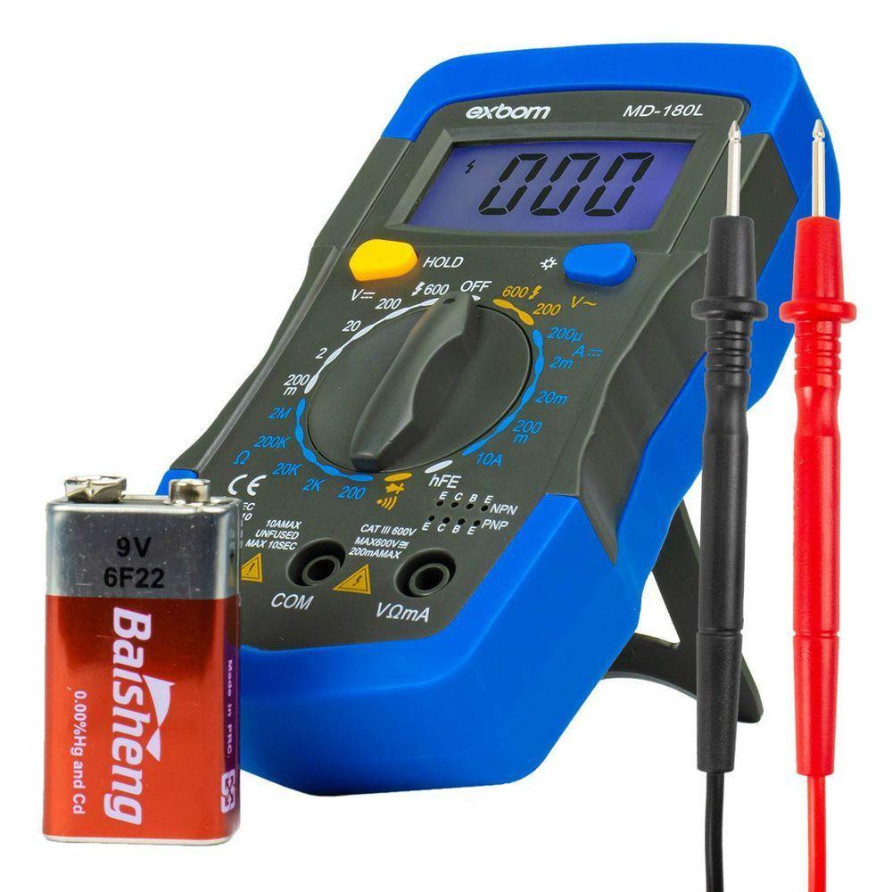 Multímetro Digital Portátil Display Iluminado Beep Sonoro - 1