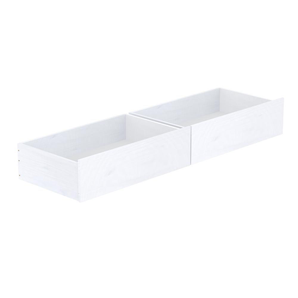 Beliche Casinha Reta Com 02 Gavetas Escorregador E Grade Removível Madeira Maciça Branco/ Rosa Housin - 4