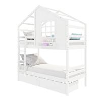 Beliche Casinha Com Janela Com 02 Gavetas Madeira Maciça Branco Housin - 5