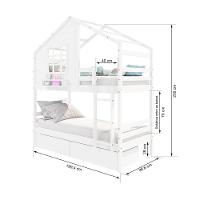 Beliche Casinha Com Janela Com 02 Gavetas Madeira Maciça Branco Housin - 6