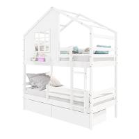 Beliche Casinha Com Janela Com 02 Gavetas E Grade De Proteção Madeira Maciça Branco Housin - 7