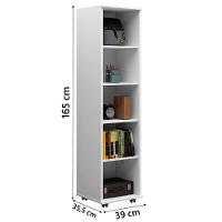 Armário Multiuso Para Escritório Com Chave E Rodízios 1 Porta Lune Branco J&a Branco