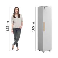 Armário Multiuso Lavanderia Com Chave E Rodízios 1 Porta Lune Branco J&a Branco - 2