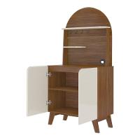 Aparador Cantinho Do Café 2 Portas Retrô Multimóveis Cr50079 Cedro/off White Cedro/off White