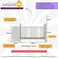 Berço Cômoda Cajuzinho Para Colchão 60x130cm Multimóveis Bb0516 Branco - 7