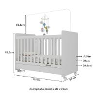 Berço Americano 3 Em 1 Com Colchão Incluso Chantilly Multimóveis Bb0504bc Branco - 2