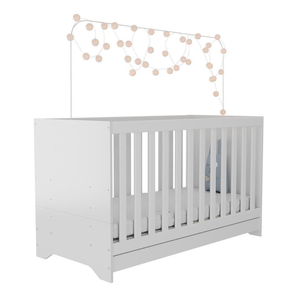 Berço 3 Em 1 Com Colchão Incluso Pipoca Multimóveis Bb0527c Branco - 1