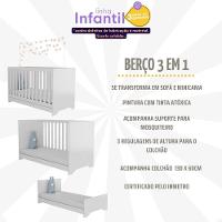 Berço 3 Em 1 Com Colchão Incluso Pipoca Multimóveis Bb0527c Branco - 6