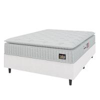 Cama Box Colchão Casal Espuma D33 Vangogh Pillow Top 138x188x67cm Linho Branco Hellen Branco - 1