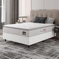 Cama Box Colchão Casal Espuma D33 Vangogh Pillow Top 138x188x67cm Linho Branco Hellen Branco - 5