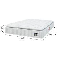 Cama Box Baú Colchão Casal Espuma D45 Lazio Pillow Top 138x188x70cm Linho Branco Hellen Branco
