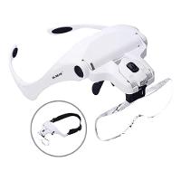 Óculos Lupa Cabeça Com 5 Lentes Led Profissional Branco - 4