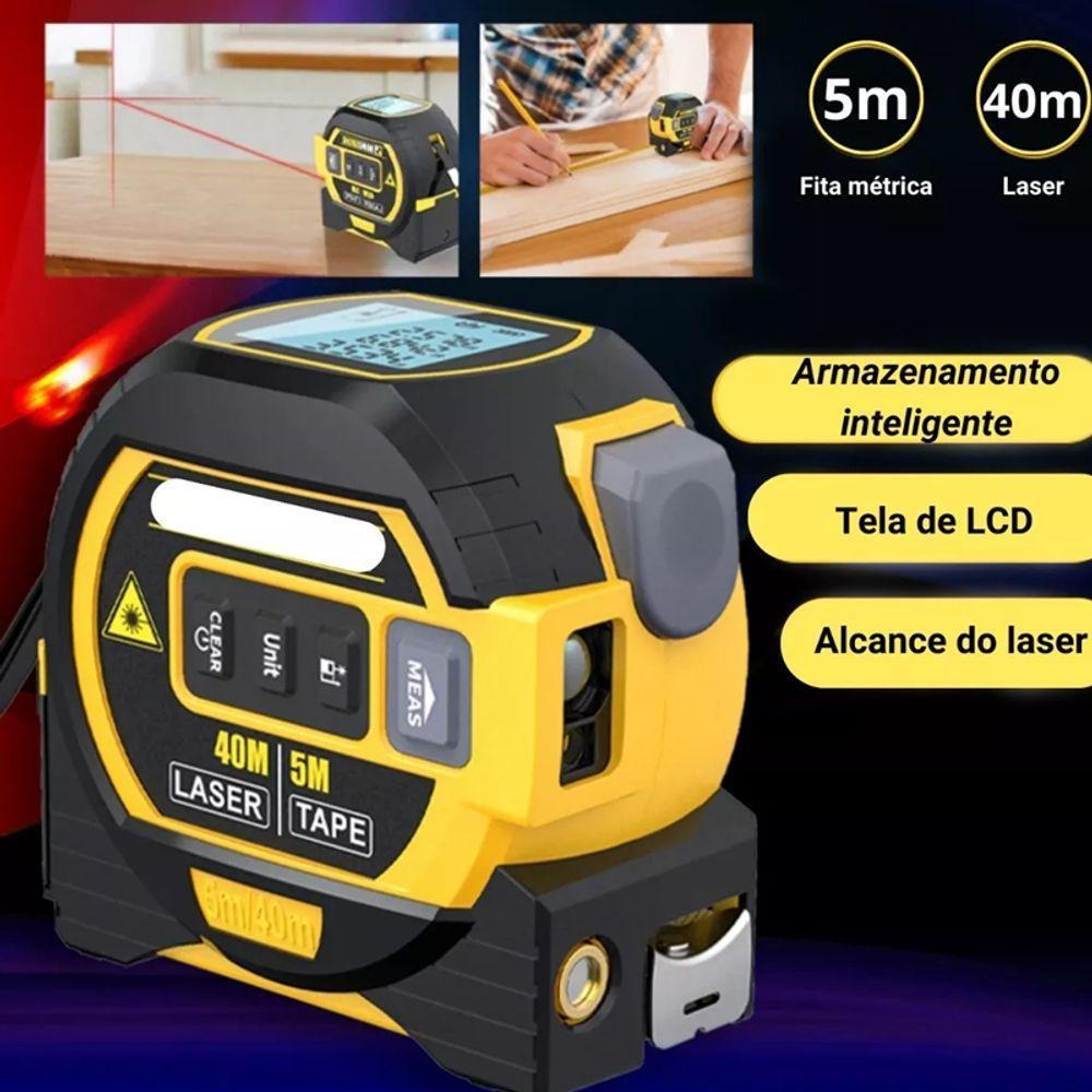 Trena Digital Visor Lcd Multifuncional Medição Laser 40m - 7