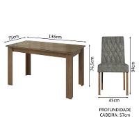 Conjunto Sala Jantar Mesa Vidro 4 Cadeiras Rustic - 7