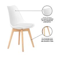 Conjunto Mesa Preta Eames 90cm E 4 Cadeiras Leda Branca - 5