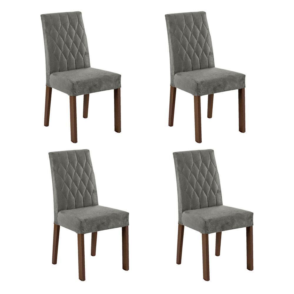 4 Cadeiras De Jantar 4256 Rustic/silver Madesa Rustic/silver - 1