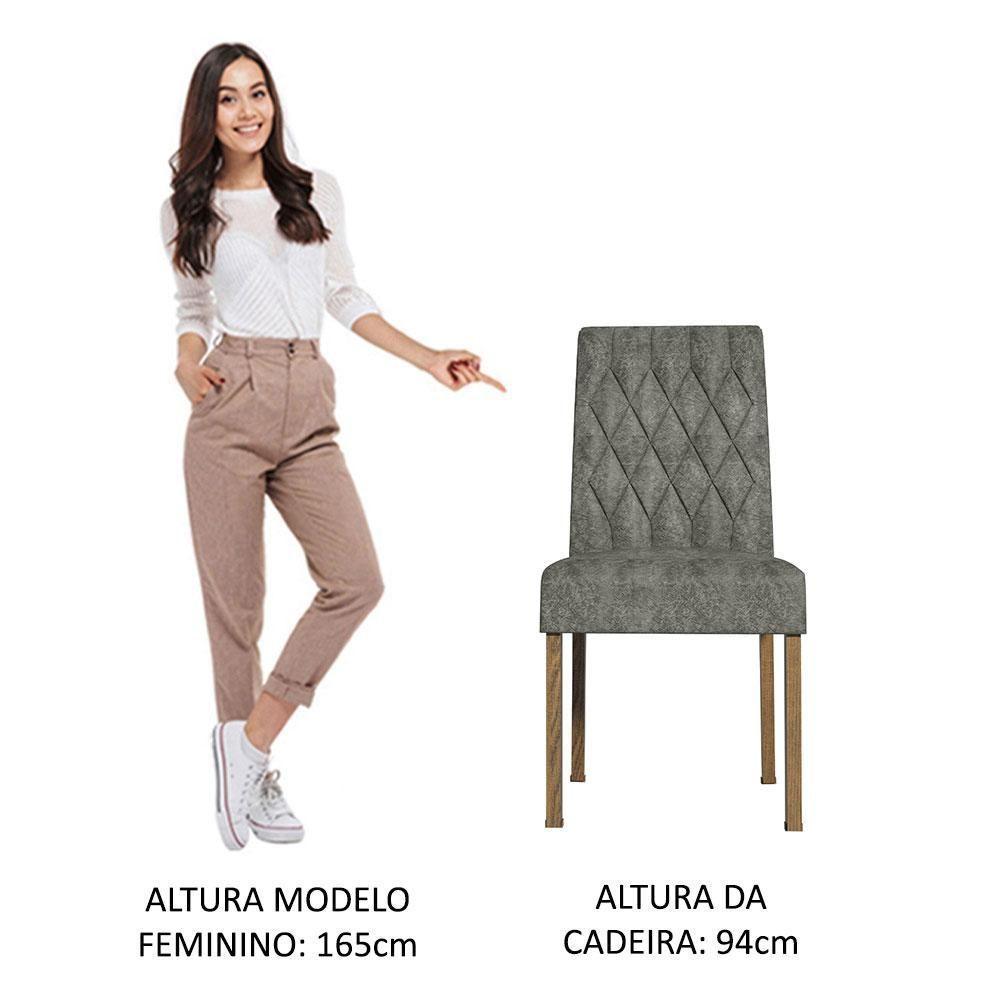 4 Cadeiras De Jantar 4256 Rustic/silver Madesa Rustic/silver - 8