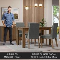 Conjunto Sala Jantar Mesa Vidro 4 Cadeiras Rustic - 6