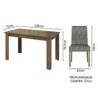 Conjunto Sala Jantar Mesa Vidro 4 Cadeiras Rustic - 7