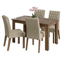 Conjunto Sala Jantar Mesa Vidro 4 Cadeiras Rustic - 2