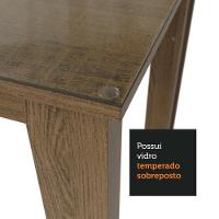 Conjunto Sala Jantar Mesa Vidro 4 Cadeiras Rustic - 9