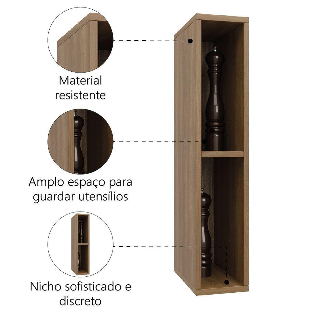 Nicho Aéreo Duplo Para Cozinha Módulo Suspenso Nogal Paris Batrol - 2