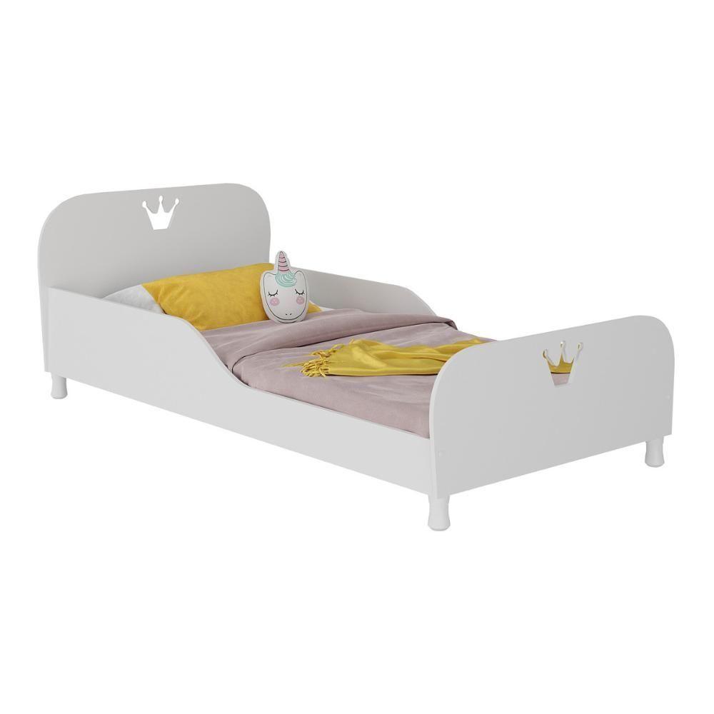 Cama Solteiro Para Colchão 88x188cm 100% Mdf Majestade Multimóveis Bb2320 Branco Branco - 1