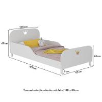 Cama Solteiro Para Colchão 88x188cm 100% Mdf Majestade Multimóveis Bb2320 Branco Branco - 2