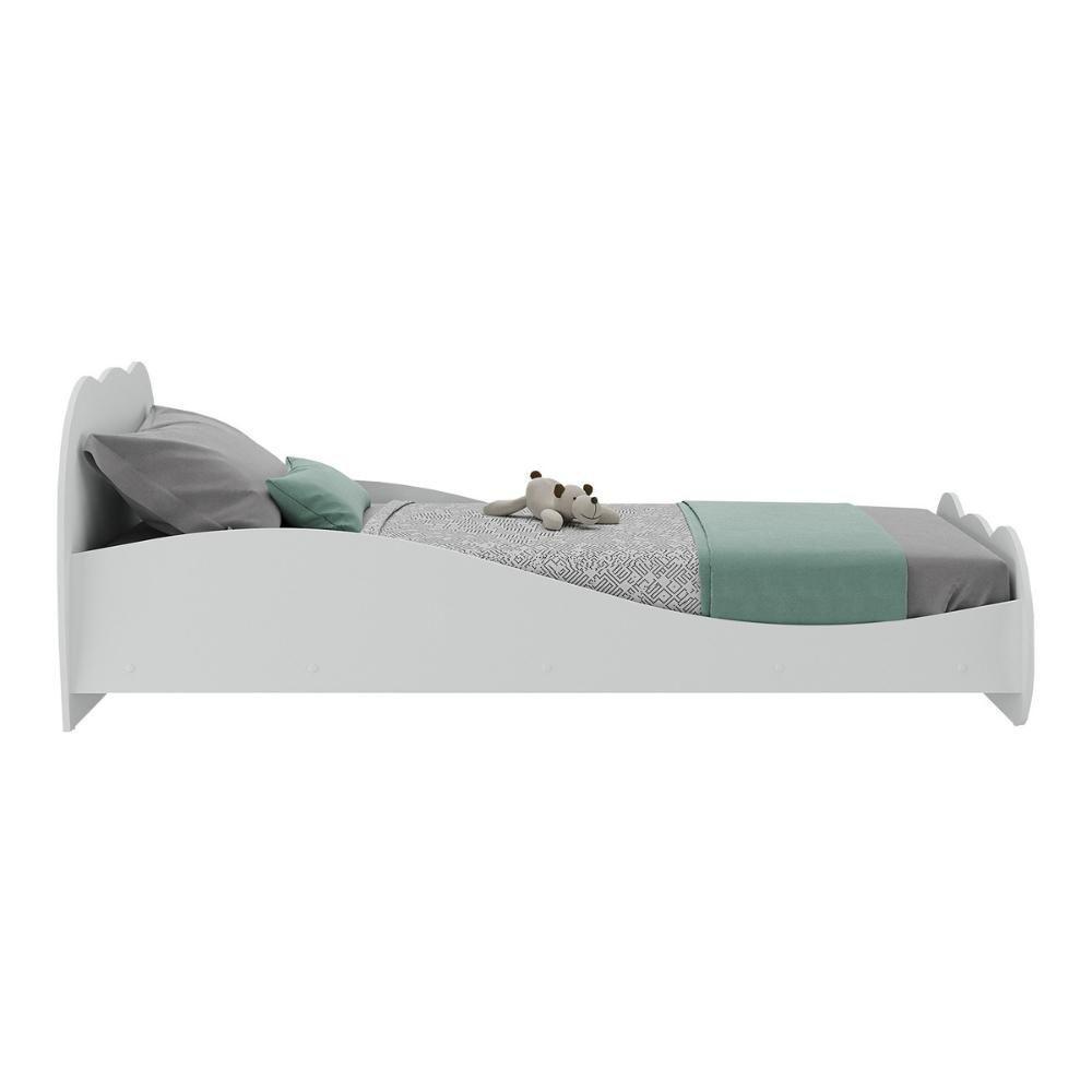 Cama Solteiro Para Colchão 88x188cm 100% Mdf Carolina Multimóveis Bb2761 Branco Branco - 4