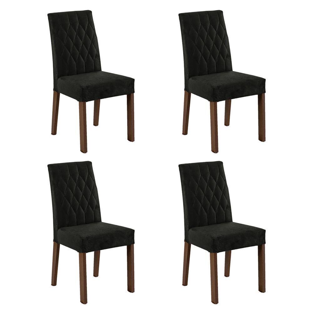 4 Cadeiras De Jantar 4256 Rustic/oxford Madesa Rustic/oxford - 1