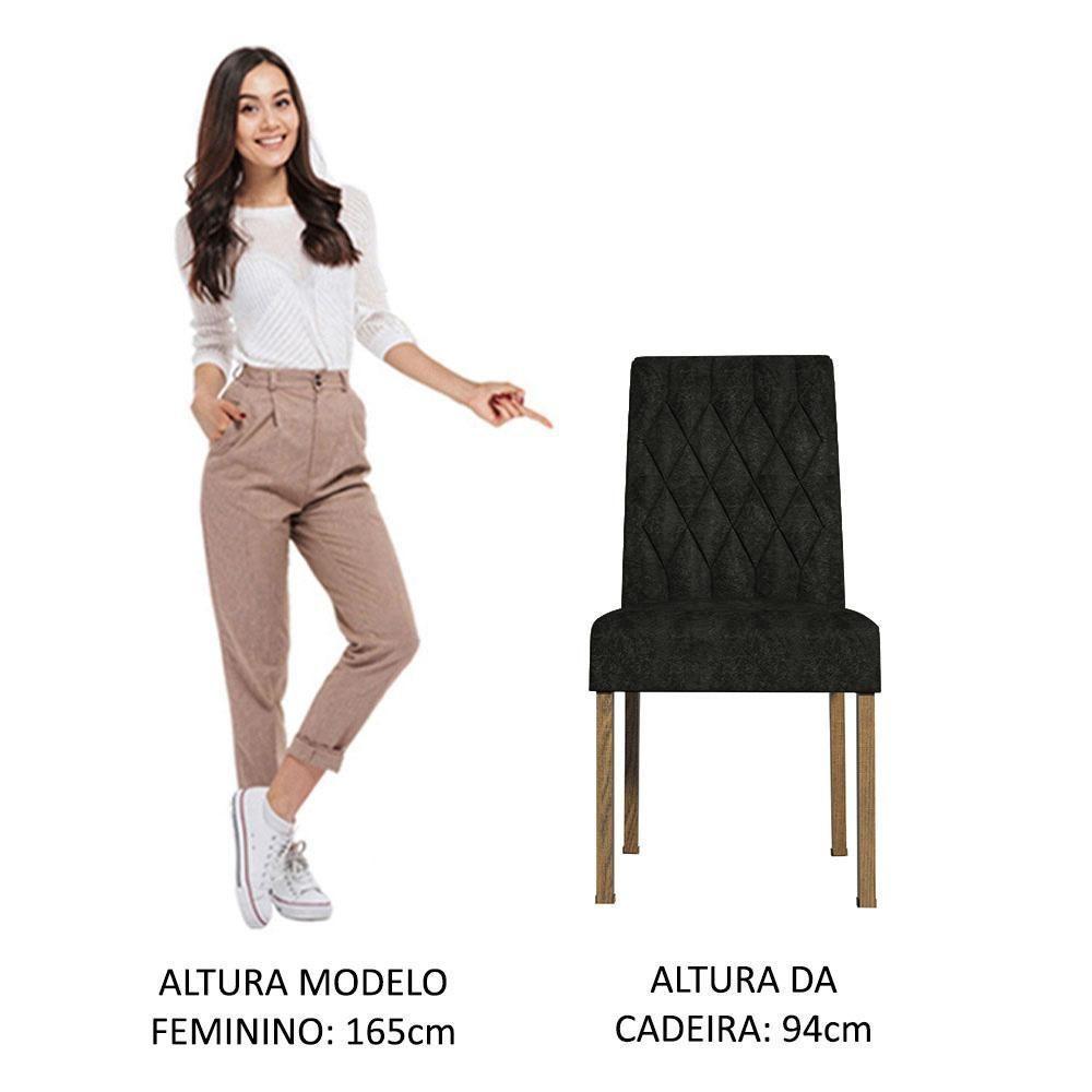 4 Cadeiras De Jantar 4256 Rustic/oxford Madesa Rustic/oxford - 6
