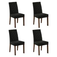 4 Cadeiras De Jantar 4256 Rustic/oxford Madesa Rustic/oxford - 1