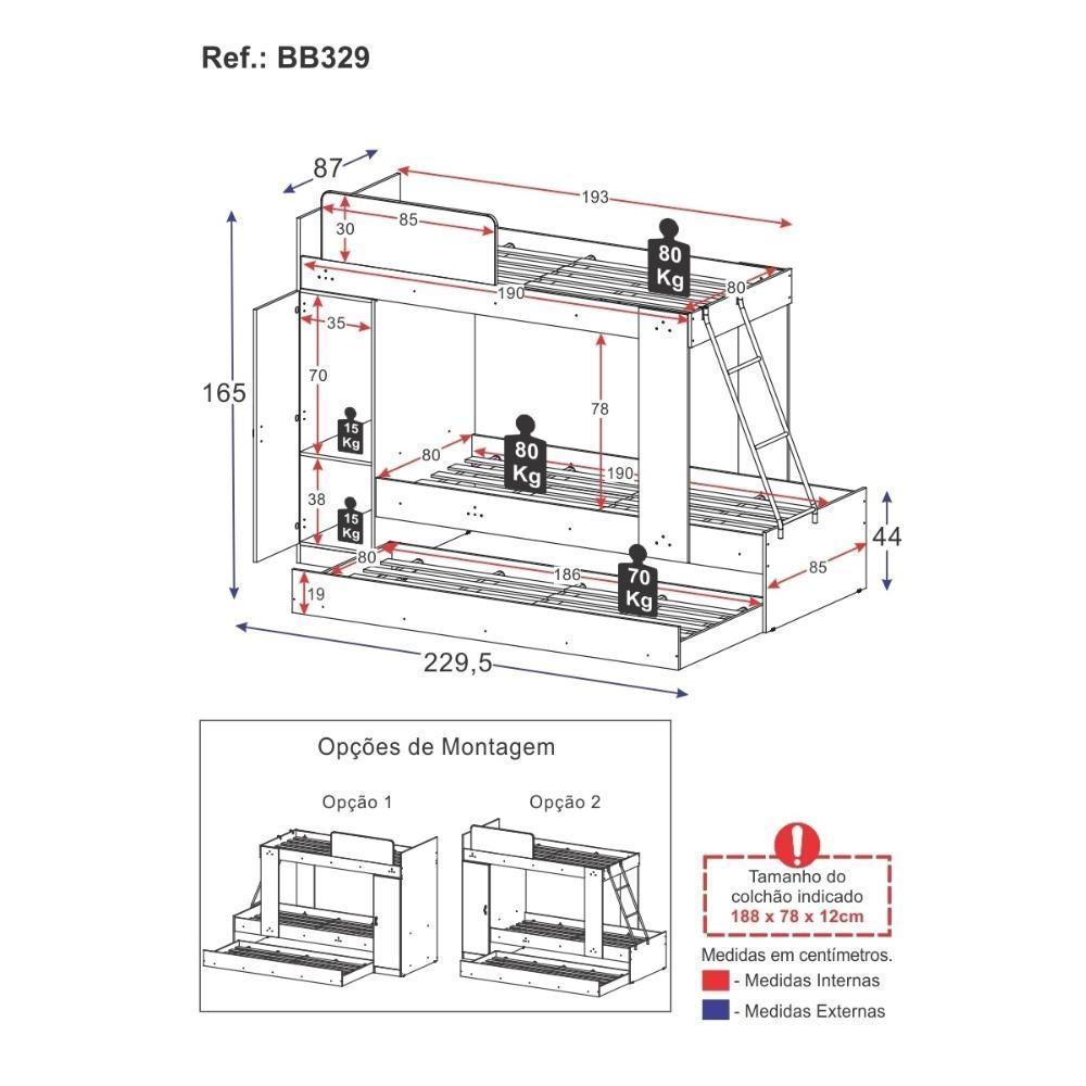 Treliche Para Colchão 78x188cm Sundae Multimóveis Bb329 Branco - 8